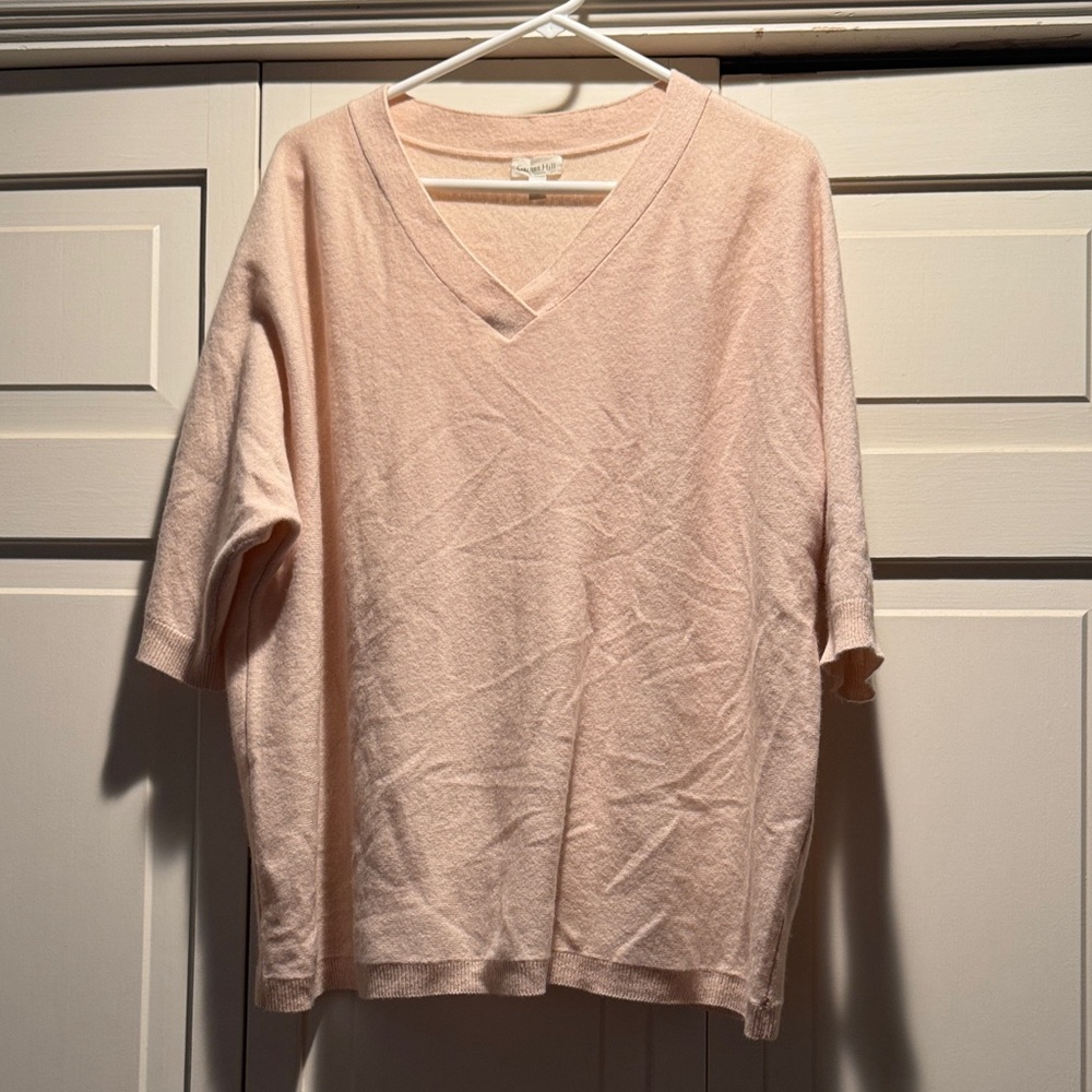Garnet Hill Soft Blush Knit Top